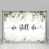 Grün Blätter Wir Trotzdem Tun Weiß Einfach Hochzeit Hintergrund