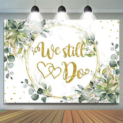 Grün Blätter Mit Golden Wir Trotzdem Tun Hochzeit Hintergrund