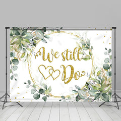 Grün Blätter Mit Golden Wir Trotzdem Tun Hochzeit Hintergrund