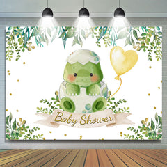 Grün Pflanzen Und Tittel Mit Herz Baby Dusche Hintergrund