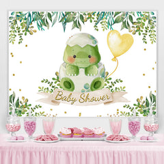 Grün Pflanzen Und Tittel Mit Herz Baby Dusche Hintergrund
