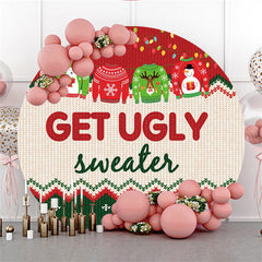 Grün Rot Erhalten Hässlich Pullover Weihnachten Thema Hintergrund