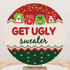 Grün Rot Erhalten Hässlich Pullover Weihnachten Thema Hintergrund