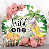 Grün Bäume Dinosaurier Runden Wild 1 Geburtstag Backdorp