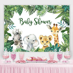 Grün Tropisch Pflanzen Und Tier babydusche Hintergrund