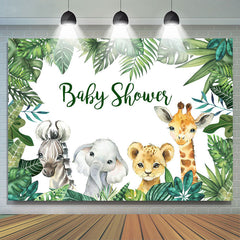 Grün Tropisch Pflanzen Und Tier babydusche Hintergrund