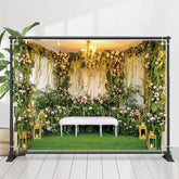 Grün Reben Blätter Blumen Saal Hochzeit Hintergrund