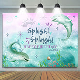 Grüner Wal unter dem Meer alles Gute zum Geburtstag Hintergrund