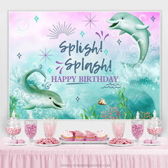 Grüner Wal unter dem Meer alles Gute zum Geburtstag Hintergrund
