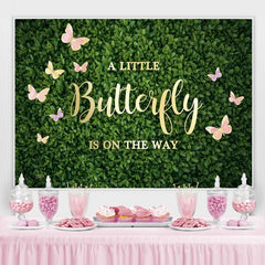 Grün Rosa Schmetterling babydusche Hintergrund für Mädchen