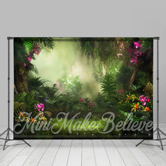 Grün Pflanzen Dschungel Geburtstag Kuchen Zerschlagen Hintergrund