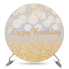 Grau Bokeh Gold Glänzen Runden Geburtstag Hintergrund Abdeckung