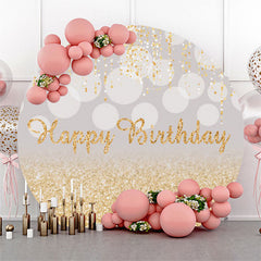Grau Bokeh Gold Glänzen Runden Geburtstag Hintergrund Abdeckung