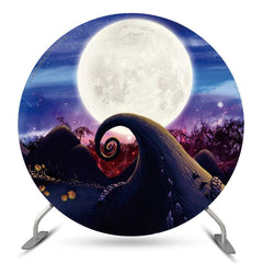 Halloween Mond Nacht Lila Kreis Hintergrund Abdeckung