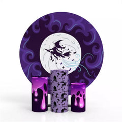Halloween Mond Lila Party Ereignis Runden Hintergrund Bausatz