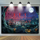 Halloween Thema Mond Nacht Hintergrund Für Glücklich Geburtstag