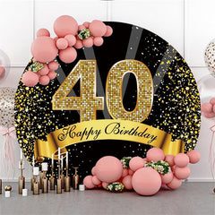 Glücklich 40 Geburtstag Schwarz Und Gold Funkeln Runden Hintergründe