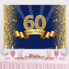 Glücklich 60 Geburtstag königlich Blau Gold Funkeln Hintergrund für Fotos