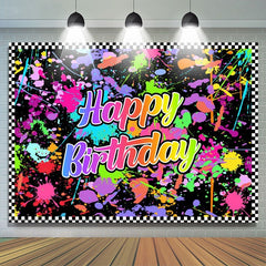 Glücklich Geburtstag Bunt Graffiti Spritzen Malen Hintergrund