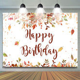 Glücklich Geburtstag Rot Und Gelb Blätter Geburtstag Hintergrund