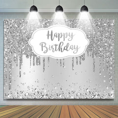 Glücklich Geburtstag Silber Funkeln Diamanten Hintergrund für Party
