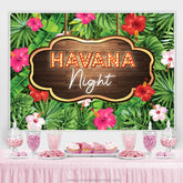 Havanna Nacht Thema Blumen Und Wald Party Hintergrund