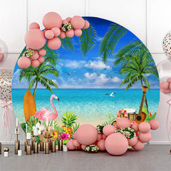 Hawaii Blau Himmel Strand Flamingo Kreis Sommer Hintergrund