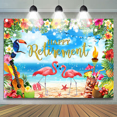 Hawaii Sand Blume Flamingo Glücklich Ruhestand Hintergrund