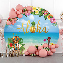 hawaiisch Aloha Blumen Urlaub Kreis Sommer Hintergrund