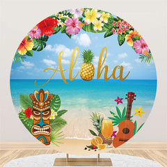 hawaiisch Aloha Blumen Urlaub Kreis Sommer Hintergrund