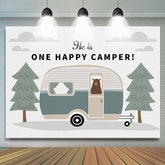 Er Ist Eins Glücklich Wohnmobil Dschungel Glücklich Geburtstag Hintergrund