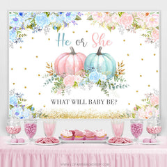 Er Oder Sie Was Wille Baby Sei Herbst Babydusche Hintergrund