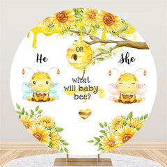 Er Oder Sie Was Wille Baby Biene Babydusche Kreis Hintergrund