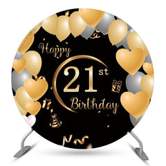 Herz Ballon 21 Glücklich Geburtstag Runden Hintergrund