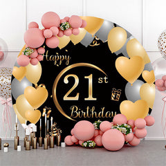 Herz Ballon 21 Glücklich Geburtstag Runden Hintergrund