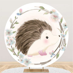 Igel Blume Und Schmetterling Themenorientiert Kreis Hintergrund