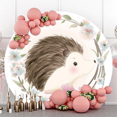 Igel Blume Und Schmetterling Themenorientiert Kreis Hintergrund