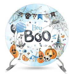 Hey Buh Schläger Spinne Runden Halloween Babydusche Hintergrund
