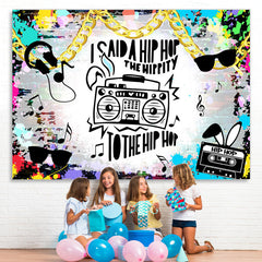 Hüfte Hop Radio Graffiti Stil Glücklich Geburtstag Hintergrund