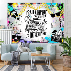 Hüfte Hop Radio Graffiti Stil Glücklich Geburtstag Hintergrund