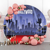 Hollywood Nacht Stadt Großartig Bühne Runden Party Hintergrund
