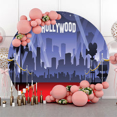 Hollywood Nacht Stadt Großartig Bühne Runden Party Hintergrund
