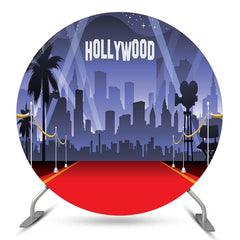 Hollywood Nacht Stadt Großartig Bühne Runden Party Hintergrund