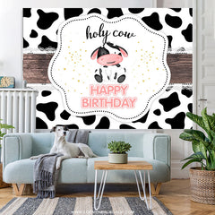 Heilig Kuh Western Thema Glücklich Geburtstag Hintergrund Für Mädchen
