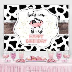Heilig Kuh Western Thema Glücklich Geburtstag Hintergrund Für Mädchen