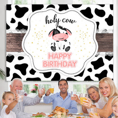 Heilig Kuh Western Thema Glücklich Geburtstag Hintergrund Für Mädchen