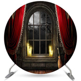 Schrecklich Vorhang Fenster Runden Glücklich Halloween Hintergrund