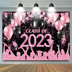 Heiß Rosa Schwarz Ballon Flagge Klasse Von 2024 Hintergrund