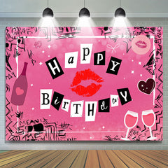 Pinker Kuss Glücklich Geburtstag Hintergrund für Mädchen