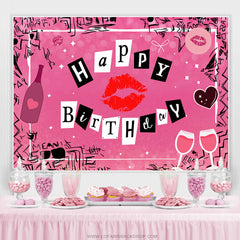 Pinker Kuss Glücklich Geburtstag Hintergrund für Mädchen